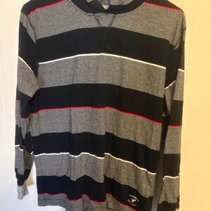 Wrangler Long Sleeve Shirt - Black, White, Red Stripes